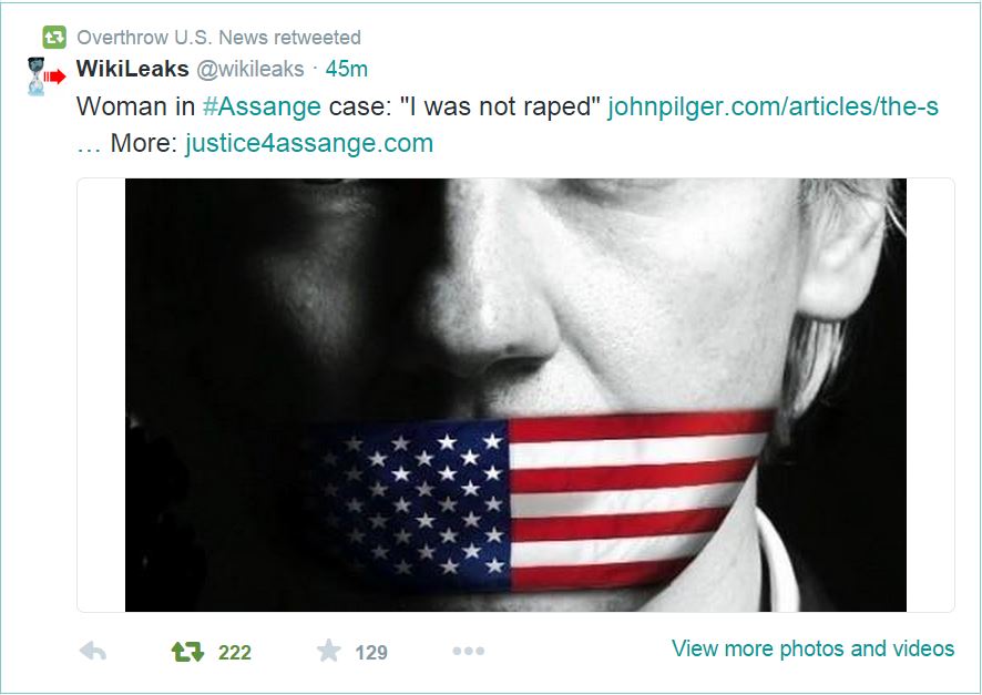 Julian Assange No Rape Tweet